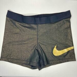 Nike Black and Gold Performance Athletic Shorts​